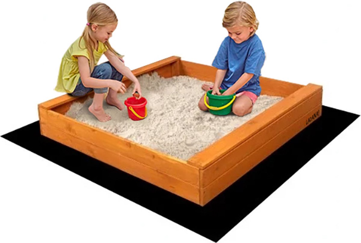 Zandbak incl. gronddoek - GEIMPREGNEERD hout - 120x120cm - Incl. Montage-video |Voor 1-2 Kinderen